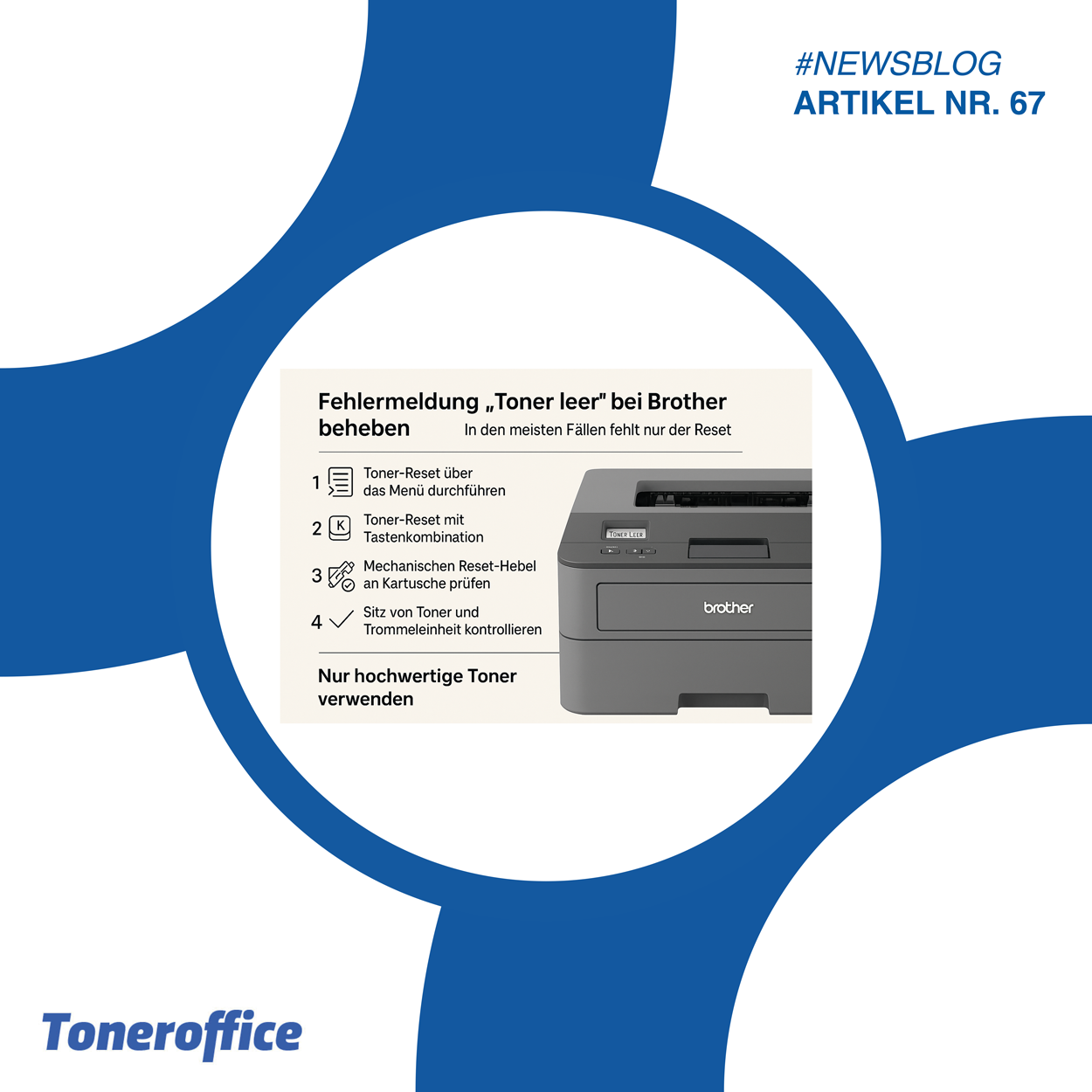 Brother: Fehlermeldung „Toner leer“ – in den meisten Fällen fehlt nur der Reset