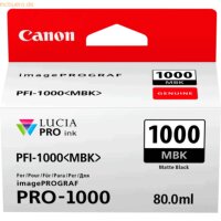 Original Canon PFI-1000 MBK Schwarz matt 0545C001 Tintenpatrone (80ml)