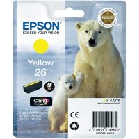 Original Epson 26 T2614 Gelb Druckerpatrone (6.2ml, ~220 Seiten)