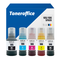 Kompatibel zu Epson 105 BK 106 PB C M Y 5er Set Multipack