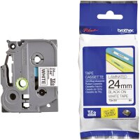 Dymo TZE-251 24mm x 8m Schriftband Laminiert Etikett Schwarz-Weiss