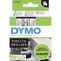 Dymo D1 41913 9mm x 7m Schriftband Selbstklebend Etikett Schwarz-Weiss