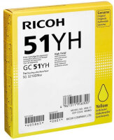 Original Ricoh 405865 GC-51 YH Tintenpatrone Gelb (~2500 Seiten)