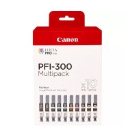 Original Canon PFI-300 Multipack MBK/PBK/CO/GY/R/C/M/Y/PC/PM 4192C008 10er Pack (10x14,4ml)