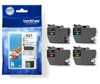 Original Brother LC-421 4er Pack Schwarz, Cyan, Magenta,...