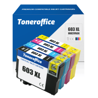 Kompatibel zu Epson 603 XL Druckerpatronen 4er Set...