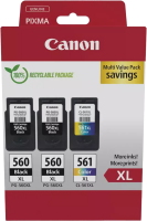 Original Canon 2x PG-560 XL + 1x CL-561 XL Schwarz und...