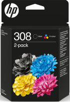 Original HP 308 6L6S6UE Schwarz + 3-Colours...